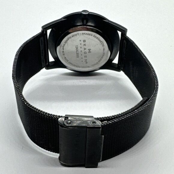 Skagen 124XLBBB Men\'s Black Stainless Steel Mesh Analog Dial Quartz Watch AEA235 main image 8